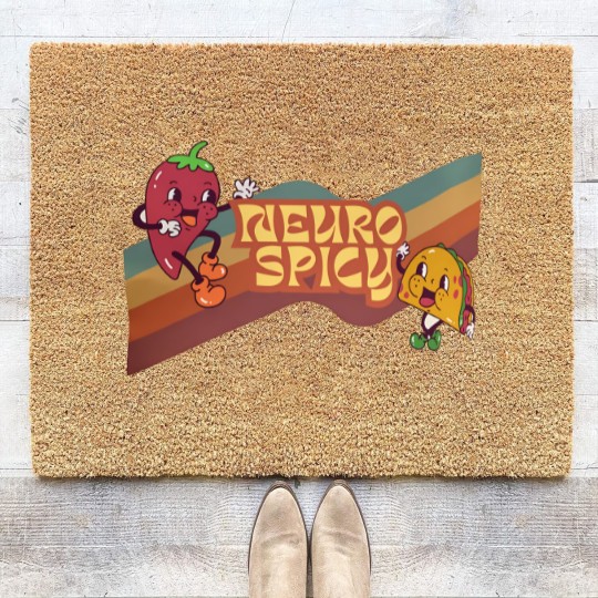 Discover Neuro Spicy Coir Doormats | Handmade Funny ADHD Coir Doormats | Retro-Style Unisex Coir Doormats