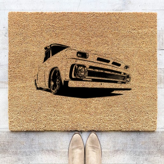Discover 1965 Chevy C-10 Pickup - stylized monochrome - C 10 - Coir Doormats