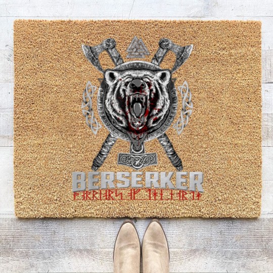 Discover Berserker Viking Norse Pagan Bear Warrior Coir Doormats