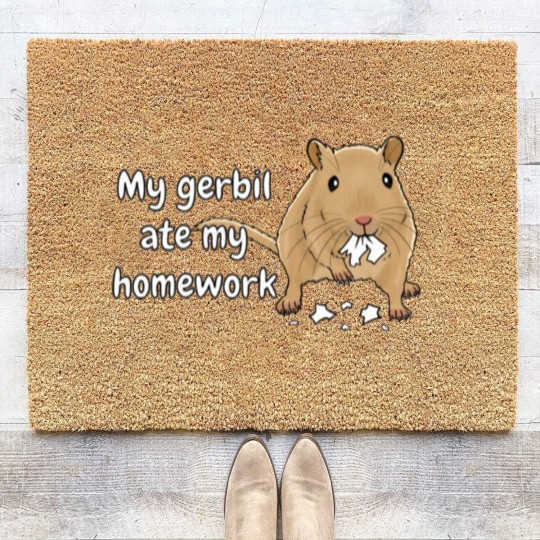 Discover Gerbil Ate My Homework Coir Doormats