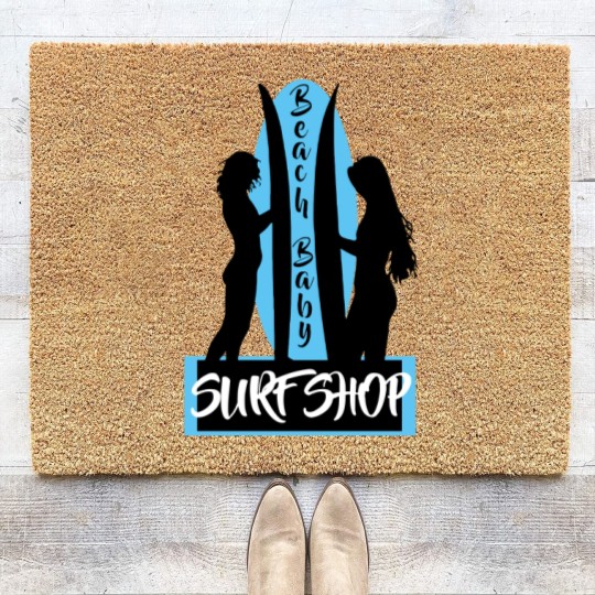Discover Surfing Beach Baby Surf Shop Surf Board Classic Coir Doormats