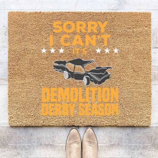Discover Demolition Derby Season Car Crashing Smash Gift Coir Doormats