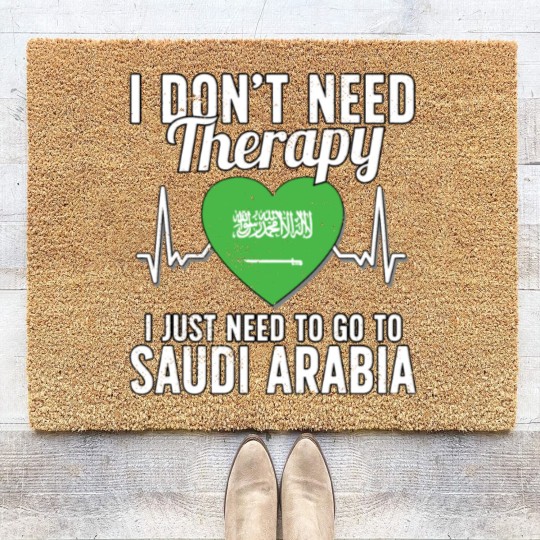 Discover Saudi Arabia flag I Arab Souvenirs Coir Doormats