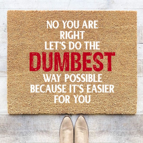 Discover You're Right Lets Do The Dumbest Way Possible Coir Doormats
