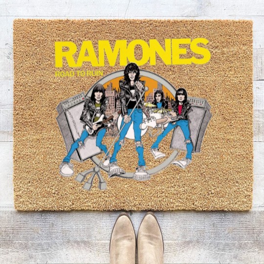 Discover Ramones RoadTo Ruin Hypebeast Rock Band Vintage Design Coir Doormats