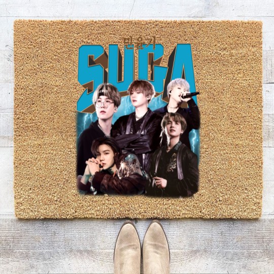 Discover BTS Suga Kpop Music Coir Doormats