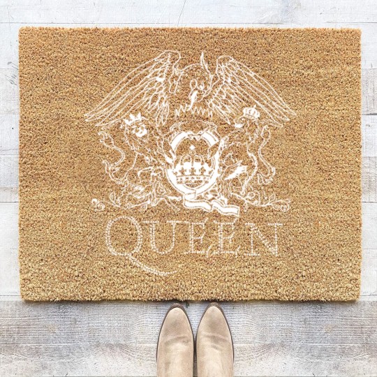 Discover Ladies Queen Crest Diamante Freddie Mercury Coir Doormats Coir Doormats