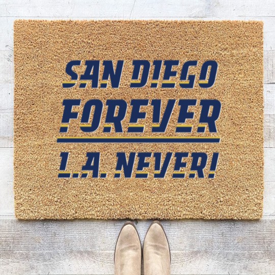 Discover San Diego Forever, L.A. Never! Coir Doormats