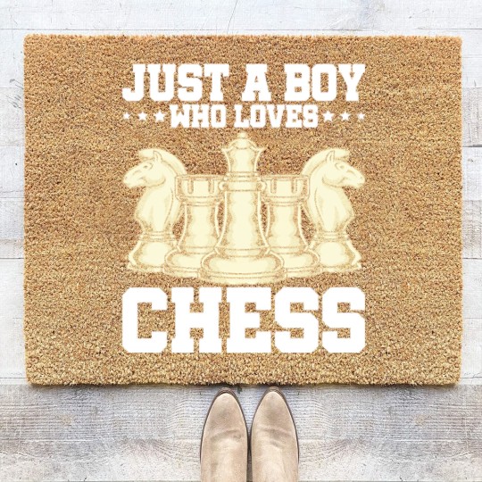 Discover Chess Chess Player Just A Boy Who Loves Chess Coir Doormats