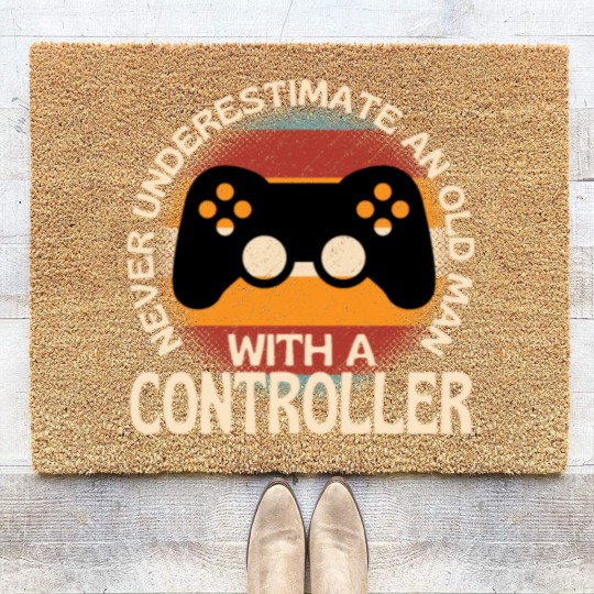 Discover Old Man With A Controller Coir Doormats