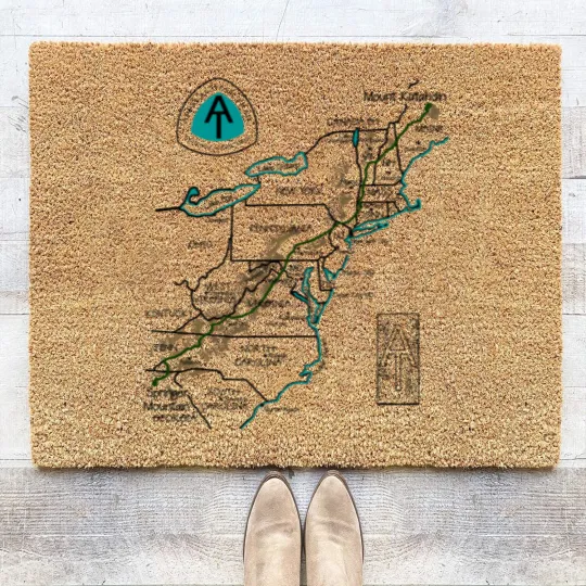 Discover Appalachian National Scenic Trail Map AT Map Coir Doormats