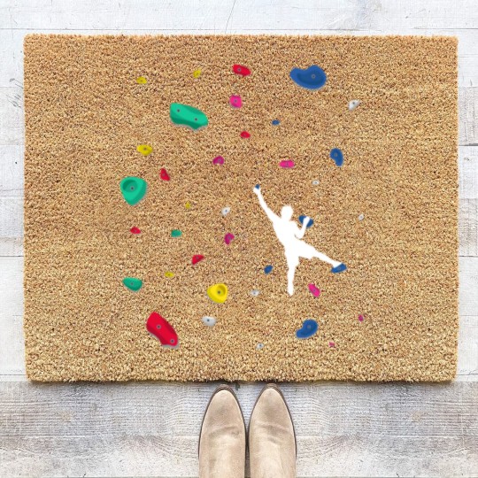 Discover Climbing Boulder Wall Rock Climber Bouldering Coir Doormats