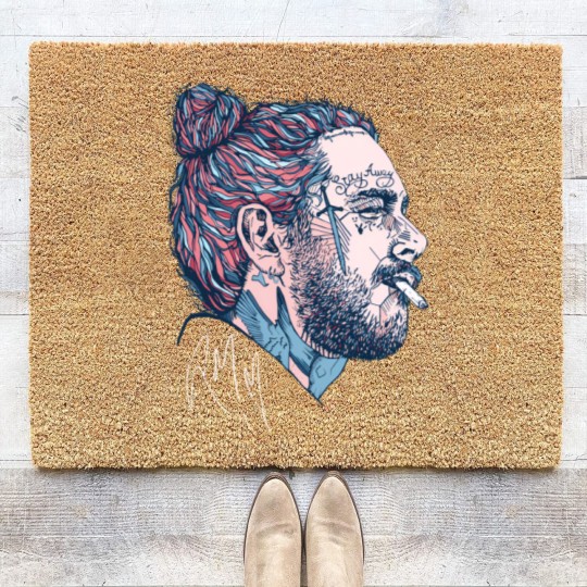 Discover Post Malone Vintage Coir Doormats, Post Malone Coir Doormats, Post Malone Merch