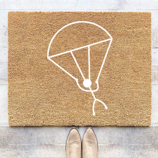 Discover Stick Man Skydiving Coir Doormats
