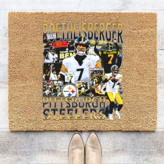 Discover Vintage 90s Graphic Style Ben Roethlisberger Coir Doormats, Ben Roethlisberger Vintage Coir Doormats, American Football Gift