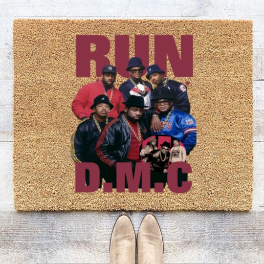 Discover Run D.M.C Streetwear Gifts Coir Doormats Hip Hop 90s Vintage Retro Graphic Coir Doormats Rap Coir Doormats