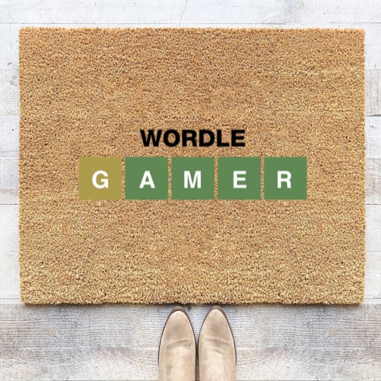 Discover Funny Wordle Style Joke. Wordle Gamer Coir Doormats
