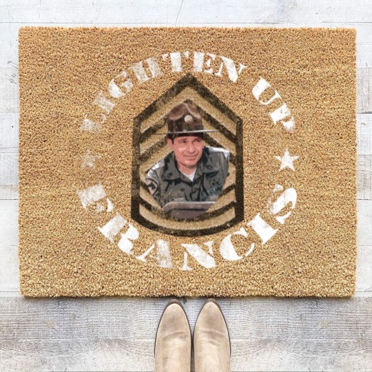 Discover Lighten Up Francis, distressed - bil mur - Coir Doormats