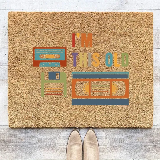 Discover Im this old - Old data storage media Coir Doormats