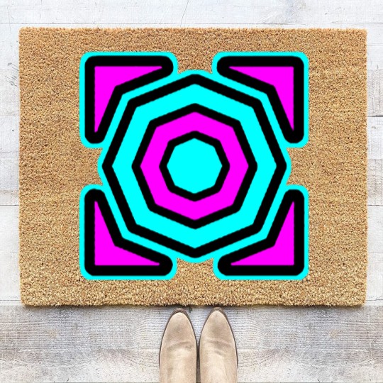 Discover Trusta cube Geometry Dash icon Coir Doormats