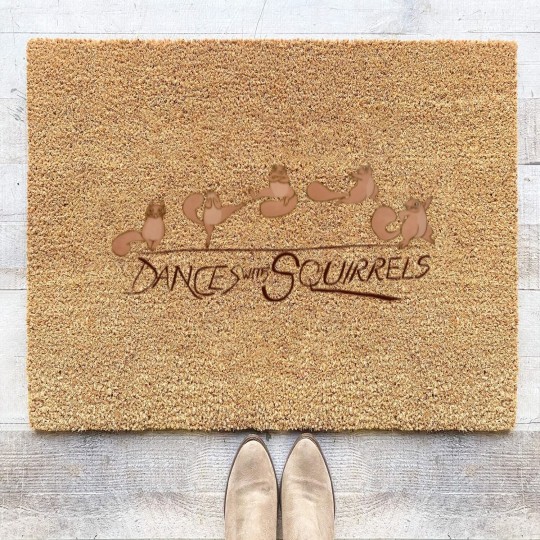 Discover Dances with Squirrels Comedy Unisex Beige Squirrel Coir Doormats