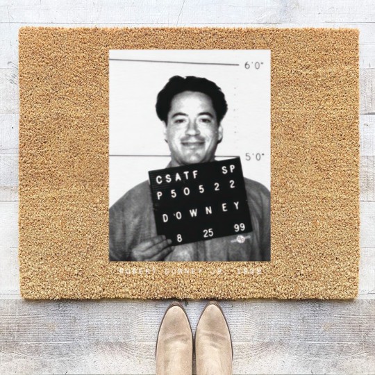 Discover Robert Downey Jr. 1999 Actor Mugshot Coir Doormats