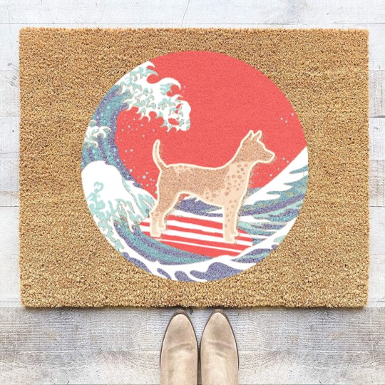Discover American Hairless Terrier T- Coir Doormats American Hairless Terrier Gifts - Ocean Waves Surfing American Hairless Terrier.  Gifts For American Hairless Terrier Moms, Dads & Owners T- Coir Doormats