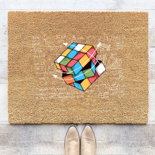 Discover Colorful Rubiks Cube Coir Doormats, Cube Game Math Coir Doormats, Rubiks Lover Coir Doormats