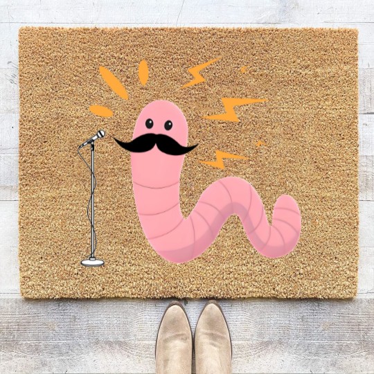 Discover Worm with a Mustache, Vanderpump Rules, Scandoval, Pump Rules, VPR, Sandoval Coir Doormats, Funny Coir Doormats