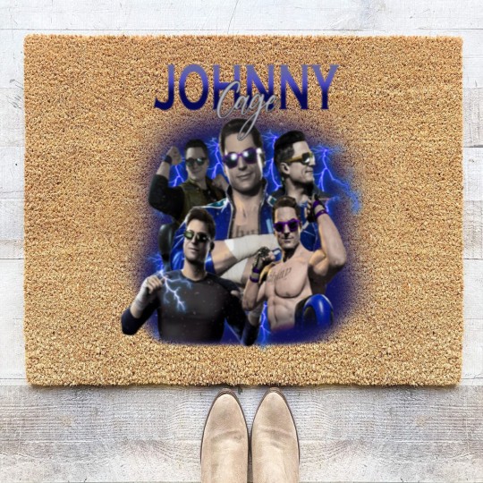 Discover Johnny Cage Mortal Kombat 1 90s Coir Doormats, Bootleg Movie Fighting Games Vintage Y2K Coir Doormats