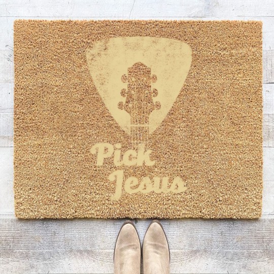Discover Pick Jesus T -Music Pastor - Pastor Easter Coir Doormats