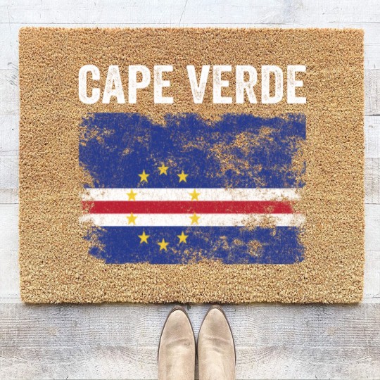 Discover Cape Verde Flag Distressed Coir Doormats