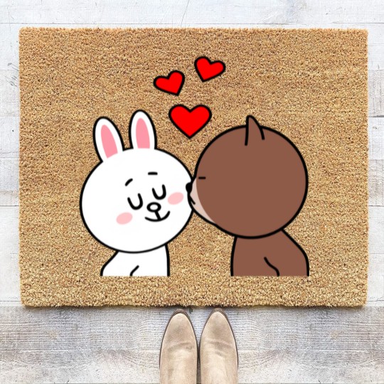 Discover Brown Bear Cony Bunny Rabbit The Kiss Coir Doormats