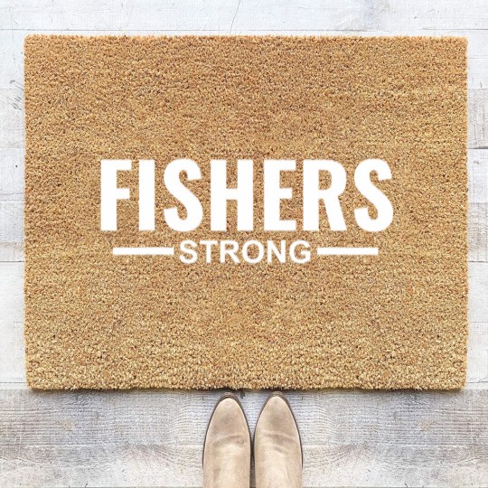 Discover Fishers Strong Community Strength Prayer Support Coir Doormats
