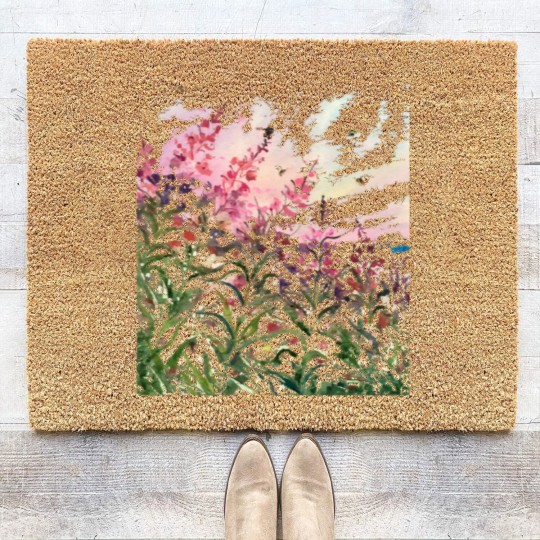 Discover Wildflowers Watercolor T- Coir Doormats Wildflowers T- Coir Doormats Coir Doormats