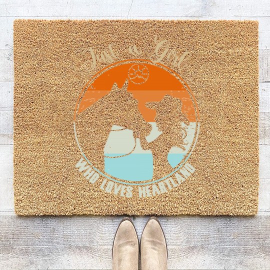 Discover heartland ranch, heartland, sunset, vintage, retro Coir Doormats