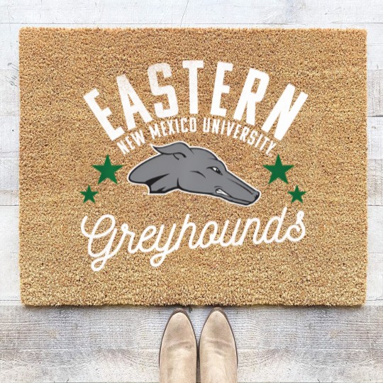 Discover eastern new mexico university enmu greyhounds logo pullover Coir Doormats