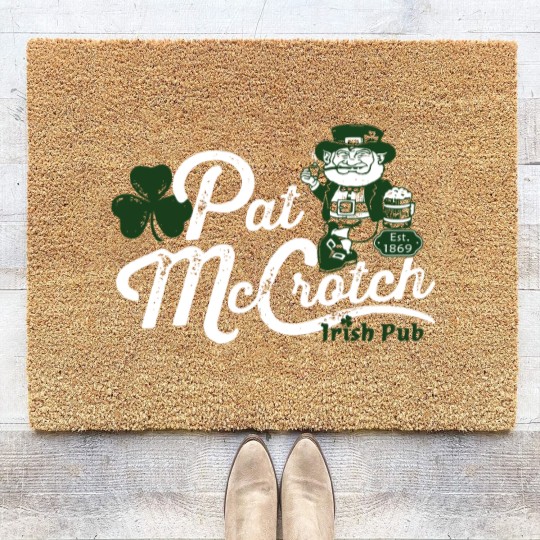 Discover Pats Mccrotch Irish Pub Leprechaun Funny St Patricks Day Coir Doormats