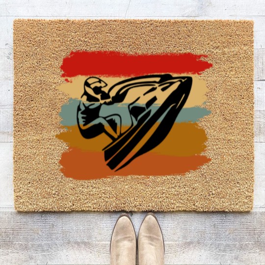 Discover Jetski Seadoo Retro Art Gift Coir Doormats