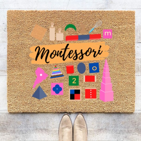 Discover Montessori materials gift for Montessori teacher or Montessori mom Coir Doormats