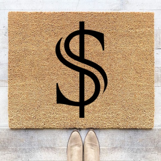 Discover Dollar Sign Money Cash Coir Doormats