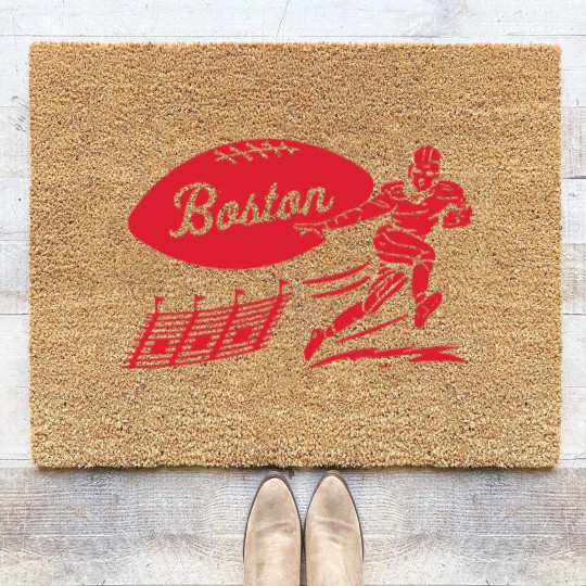 Discover Vintage Football - Boston Patriots (Red Boston Wordmark) - Boston Patriots - Coir Doormats