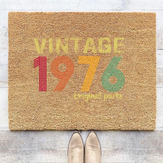 Discover 1976 Original Parts Coir Doormats, 47th Birthday Coir Doormats, Retro 1976