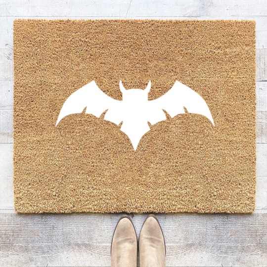Discover Owlman Logo - White Coir Doormats