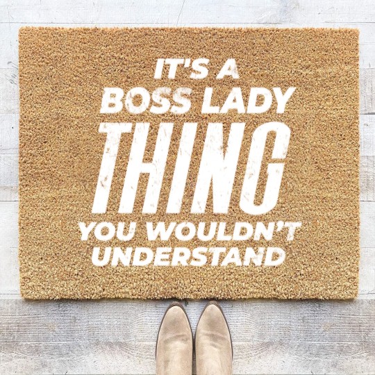 Discover Boss lady - Distressed Design - Boss Lady - Coir Doormats