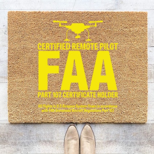 Discover FAA Certified Drone Pilot Funny Gift Coir Doormats