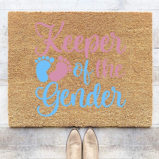 Discover Gender Reveal Coir Doormats, Keeper Of The Gender Coir Doormats, Gender Reveal Ideas, Gender Reveal Party Coir Doormats