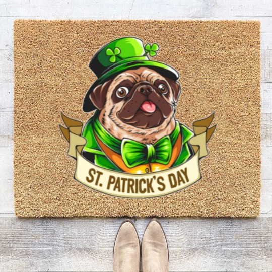 Discover St. Patrick's Day Pug Coir Doormats