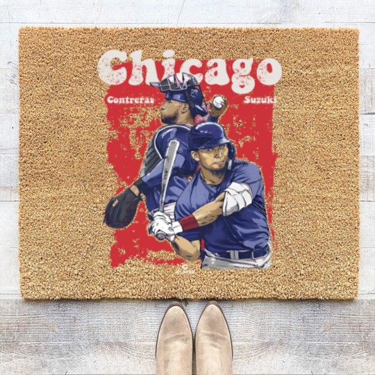 Discover Willson Contreras Men's Cotton Coir Doormats  Chicago Baseball Willson Contreras