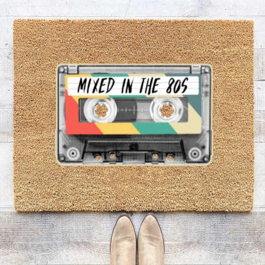 Discover Cassette Tape Mixed in the 80s Fashion Retro 1980s Coir Doormats